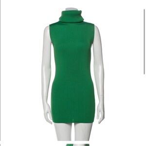 Marni Green Sleeveless Turtleneck Mini Dress
